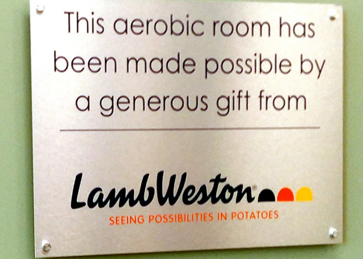 LambeWeston Aerobic Room Sponsorship Plaque