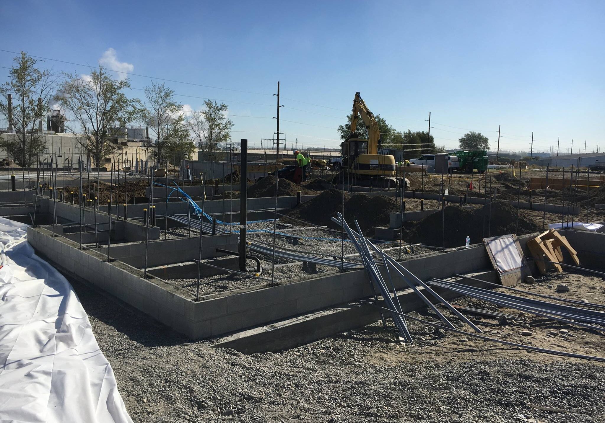 Pool & Recreation Center construction laying the foundation and pouring concrete.